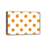 Polka Dots - Dark Orange on White Mini Canvas 6  x 4  (Stretched)
