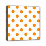 Polka Dots - Dark Orange on White Mini Canvas 6  x 6  (Stretched)