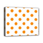 Polka Dots - Dark Orange on White Canvas 10  x 8  (Stretched)
