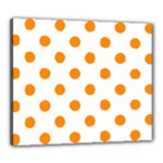 Polka Dots - Dark Orange on White Canvas 24  x 20  (Stretched)