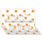 Polka Dots - Dark Orange on White Best Friends 3D Greeting Card (8x4)
