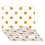Polka Dots - Dark Orange on White LOVE Bottom 3D Greeting Card (7x5)
