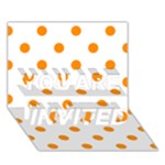 Polka Dots - Dark Orange on White YOU ARE INVITED 3D Greeting Card (7x5)