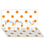 Polka Dots - Dark Orange on White BEST SIS 3D Greeting Card (8x4)