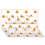 Polka Dots - Dark Orange on White Best Wish 3D Greeting Card (8x4)