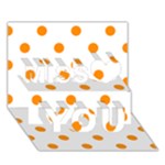 Polka Dots - Dark Orange on White Miss You 3D Greeting Card (7x5)