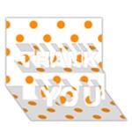 Polka Dots - Dark Orange on White THANK YOU 3D Greeting Card (7x5)