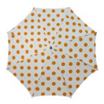 Polka Dots - Dark Orange on White Golf Umbrella