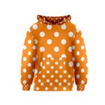 Polka Dots - White on Orange Kid s Pullover Hoodie
