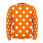 Polka Dots - White on Orange Men s Sweatshirt