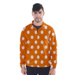 Polka Dots - White on Orange Wind Breaker (Men)