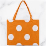 Polka Dots - White on Orange Mini Tote Bag