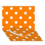 Polka Dots - White on Orange Heart Bottom 3D Greeting Card (7x5)