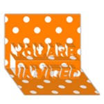 Polka Dots - White on Orange YOU ARE INVITED 3D Greeting Card (7x5)