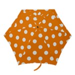 Polka Dots - White on Orange Mini Umbrella