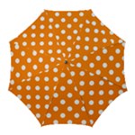 Polka Dots - White on Orange Golf Umbrella