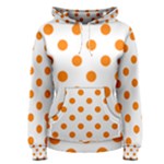Polka Dots - Orange on White Women s Pullover Hoodie
