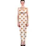 Polka Dots - Orange on White OnePiece Catsuit