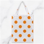 Polka Dots - Orange on White Classic Tote Bag