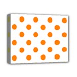 Polka Dots - Orange on White Deluxe Canvas 14  x 11  (Stretched)