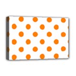 Polka Dots - Orange on White Deluxe Canvas 18  x 12  (Stretched)