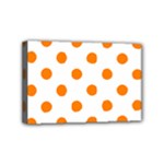 Polka Dots - Orange on White Mini Canvas 6  x 4  (Stretched)