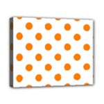 Polka Dots - Orange on White Canvas 10  x 8  (Stretched)