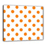 Polka Dots - Orange on White Canvas 24  x 20  (Stretched)