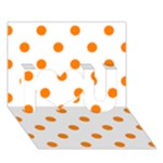 Polka Dots - Orange on White I Love You 3D Greeting Card (7x5)