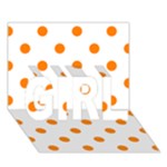 Polka Dots - Orange on White GIRL 3D Greeting Card (7x5)