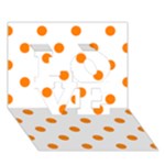 Polka Dots - Orange on White LOVE 3D Greeting Card (7x5)