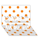Polka Dots - Orange on White YOU ARE INVITED 3D Greeting Card (7x5)