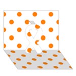 Polka Dots - Orange on White Ribbon 3D Greeting Card (7x5)