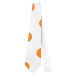 Polka Dots - Orange on White Necktie (One Side)