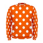 Polka Dots - White on Safety Orange Men s Sweatshirt