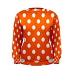 Polka Dots - White on Safety Orange Women s Sweatshirt