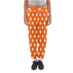 Polka Dots - White on Safety Orange Women s Jogger Sweatpants