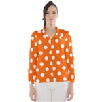Polka Dots - White on Safety Orange Wind Breaker (Women)