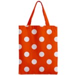 Polka Dots - White on Safety Orange Zipper Classic Tote Bag