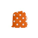 Polka Dots - White on Safety Orange Drawstring Pouch (XS)