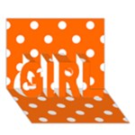 Polka Dots - White on Safety Orange GIRL 3D Greeting Card (7x5)
