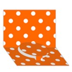 Polka Dots - White on Safety Orange Circle Bottom 3D Greeting Card (7x5)