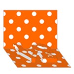 Polka Dots - White on Safety Orange LOVE Bottom 3D Greeting Card (7x5)