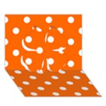 Polka Dots - White on Safety Orange Clover 3D Greeting Card (7x5)