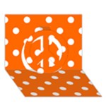 Polka Dots - White on Safety Orange Peace Sign 3D Greeting Card (7x5)