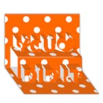 Polka Dots - White on Safety Orange You Did It 3D Greeting Card (7x5)