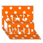 Polka Dots - White on Safety Orange Get Well 3D Greeting Card (7x5)