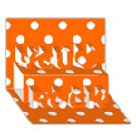 Polka Dots - White on Safety Orange You Rock 3D Greeting Card (7x5)