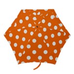 Polka Dots - White on Safety Orange Mini Umbrella