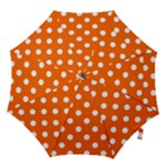 Polka Dots - White on Safety Orange Hook Handle Umbrella (Medium)